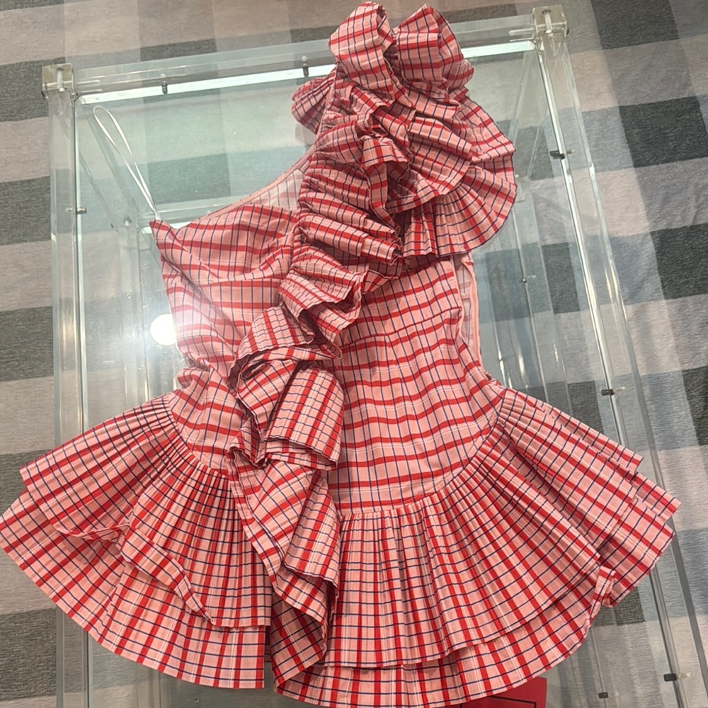 CeliaB Red Checkered Mini Dress